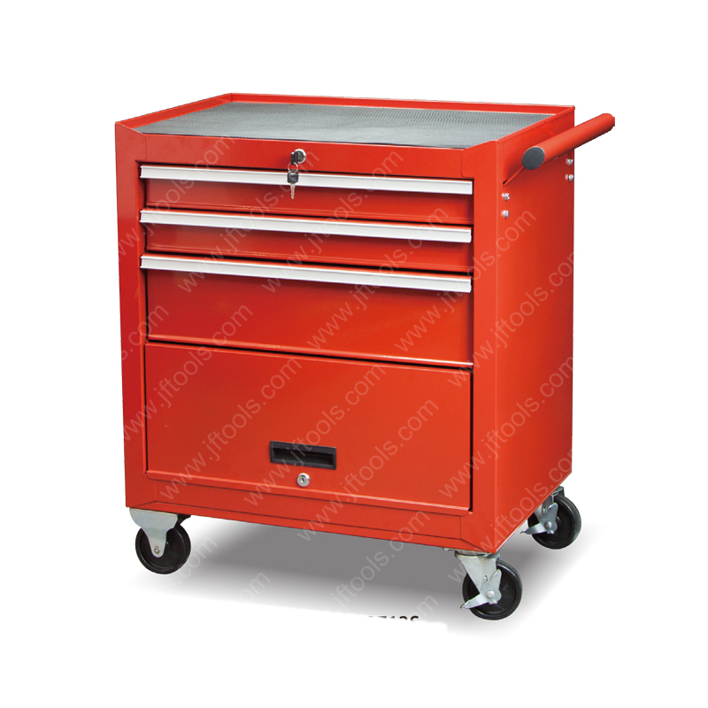 Large Rolling Wall Red 3 Drawer And 1 Door Tool Cabinet